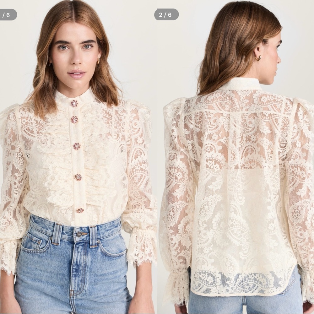 NWT AU0 ZIMMERMANN Lyrical Lace Blouse